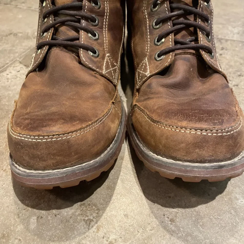 Timberland Earthkeepers Original 15551 Brown Leather Moc Toe Boots Men's 11.5